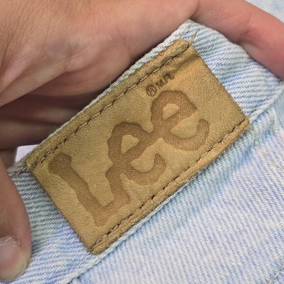 Vintage Lee Jeans Womens 18 Petite Light Wash High Rise Tapered Denim Pants 90s - Picture 8 of 15